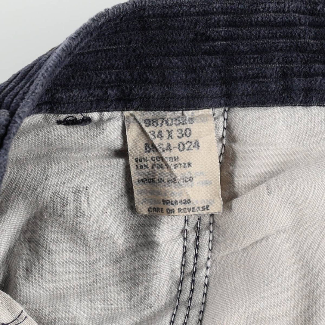 Wrangler Timber Creek Two-Pleat Wide-Wale Corduroy Pants, Men's Size W34 (approx.), Vintage cotton navy blue type Vintage Second Hand