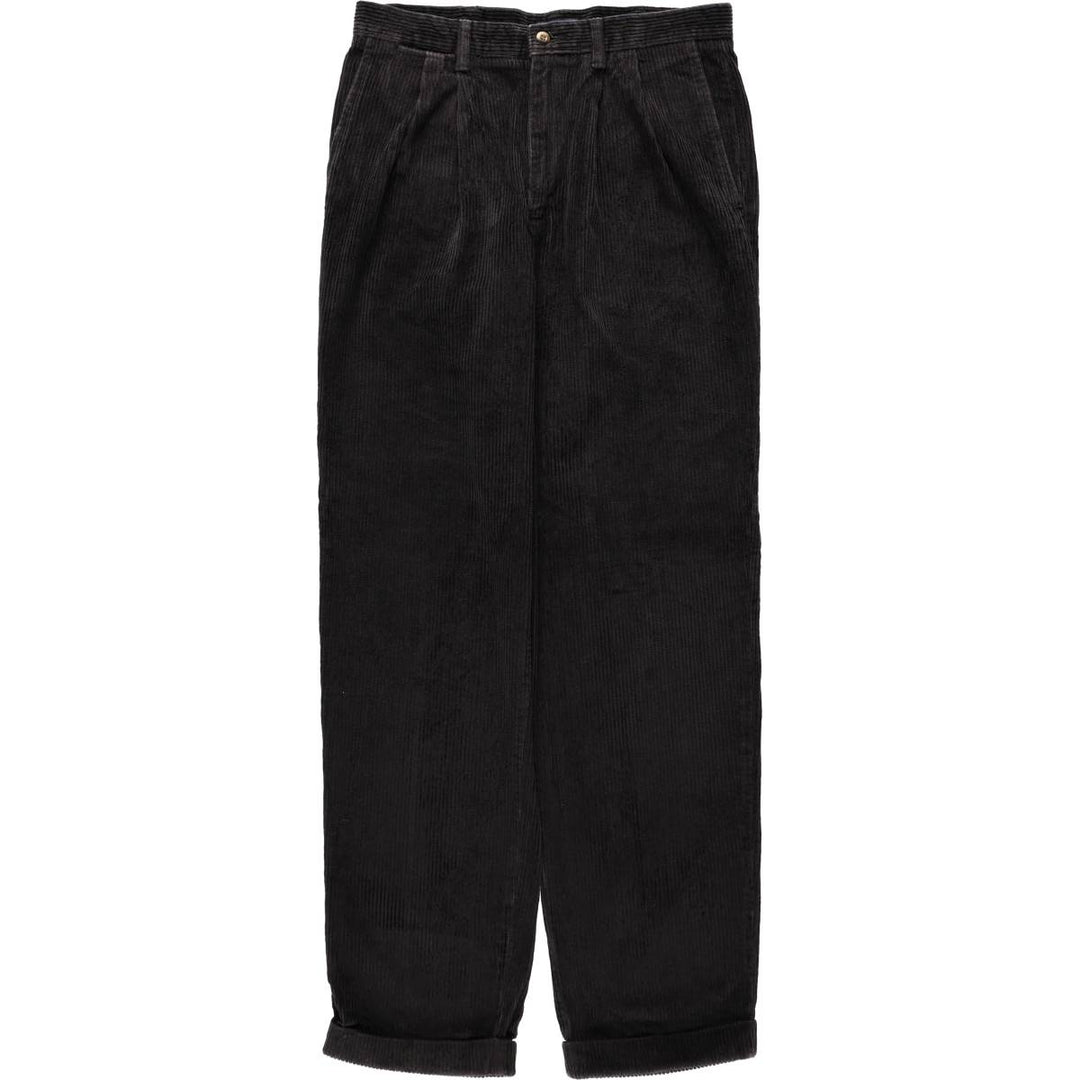 Dockers khakis relaxed fit two-pleat corduroy pants, men's size W33 (approx.) cotton black type Vintage Second Hand