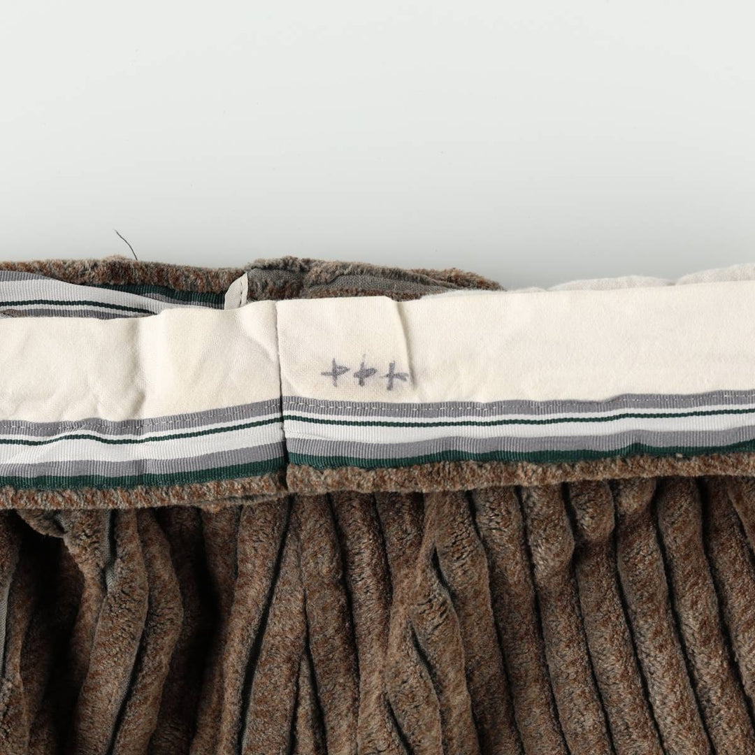MANUEL RITZ PIPO Two-Pleat Wide-Wale Corduroy Pants, Made in Italy, Men's Size W31 (approx.) cotton brown type Vintage Second Hand