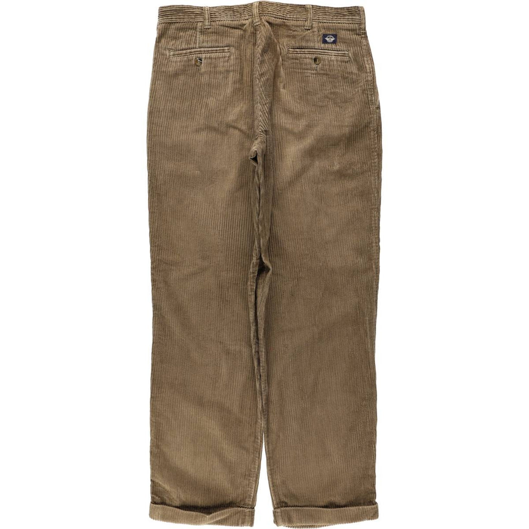 90'S Dockers khakis wide-wale corduroy pants with two pleats, men's size W34 equivalent, vintage. cotton Khaki type brown Vintage Second Hand