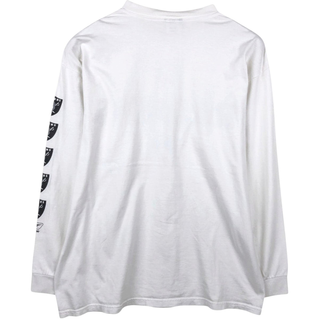 90'S Reebok NFL Las Vegas Raiders Long-Sleeve T-Shirt, Made in USA, Men's Size L (Equivalent), Vintage cotton white type Vintage Second Hand