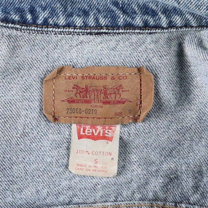 1990'S Levi's 75068-0219 Denim Jacket (Men's Size S equivalent) Vintage cotton blue type Vintage Second Hand