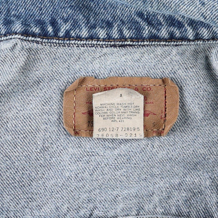 1990'S Levi's 75068-0219 Denim Jacket (Men's Size S equivalent) Vintage cotton blue type Vintage Second Hand