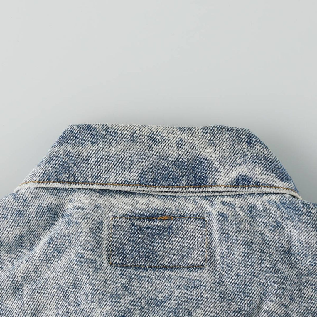 90'S Levi's 70507-0219 Chemical Wash Denim Jacket, Made in USA, Men's Size Medium, Vintage cotton Blue type light blue Vintage Second Hand