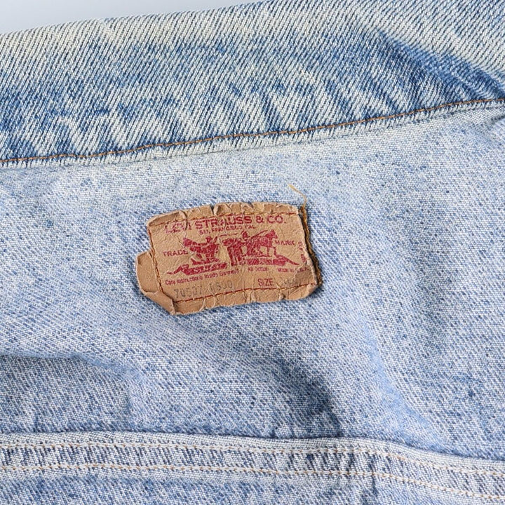 90'S Levi's 70507-4890 denim jacket, denim jacket, made in USA, men's XL size, vintage cotton blue type Vintage Second Hand