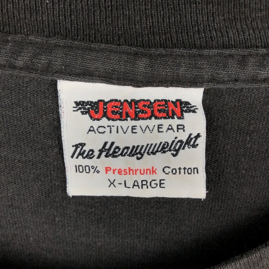 2000'S JENSEN Long-Sleeve T-Shirt, Made in USA, Men's Size XL cotton black type Vintage Second Hand