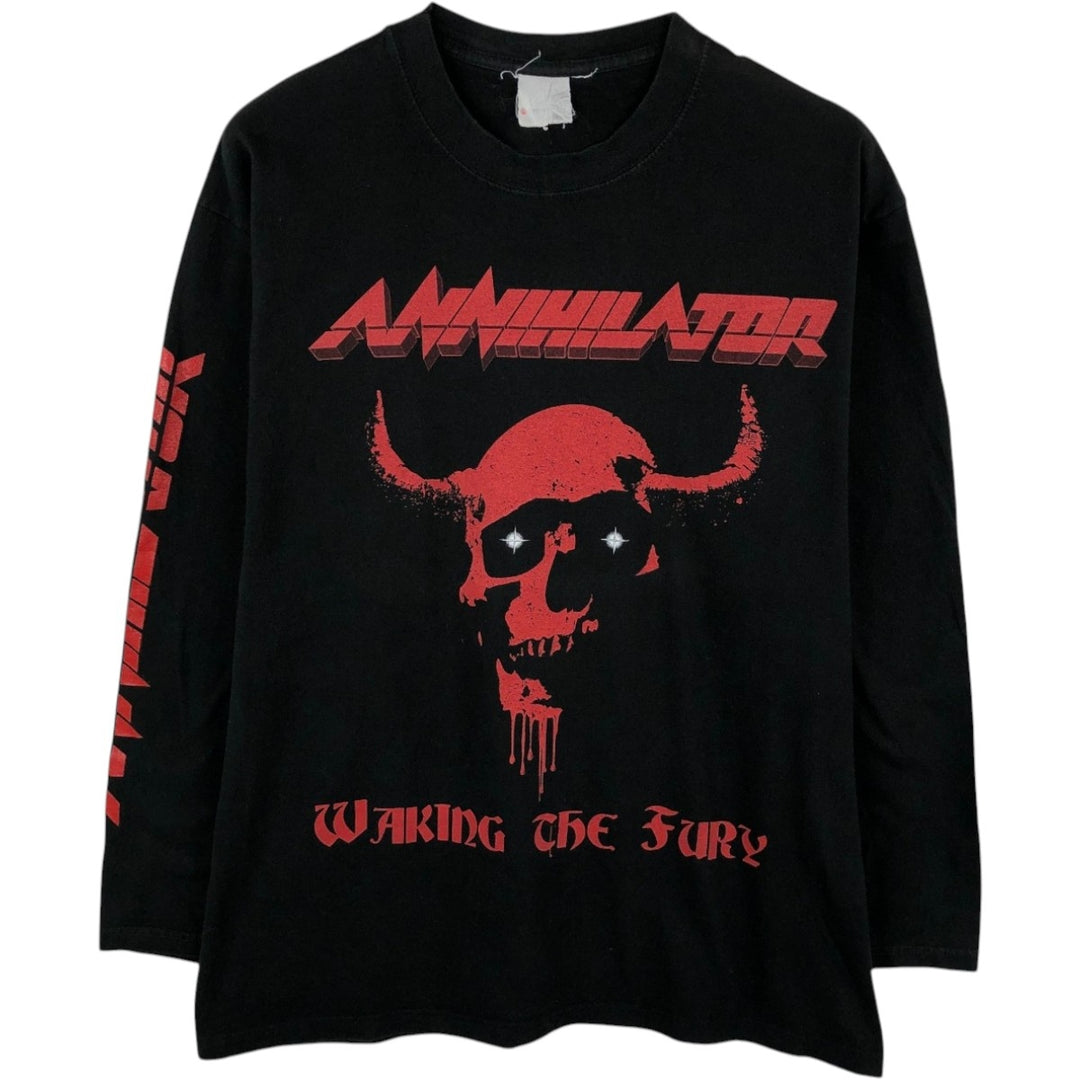 ANNIHILATOR Long-Sleeve Band T-Shirt (Men's XL equivalent) cotton black type Vintage Second Hand