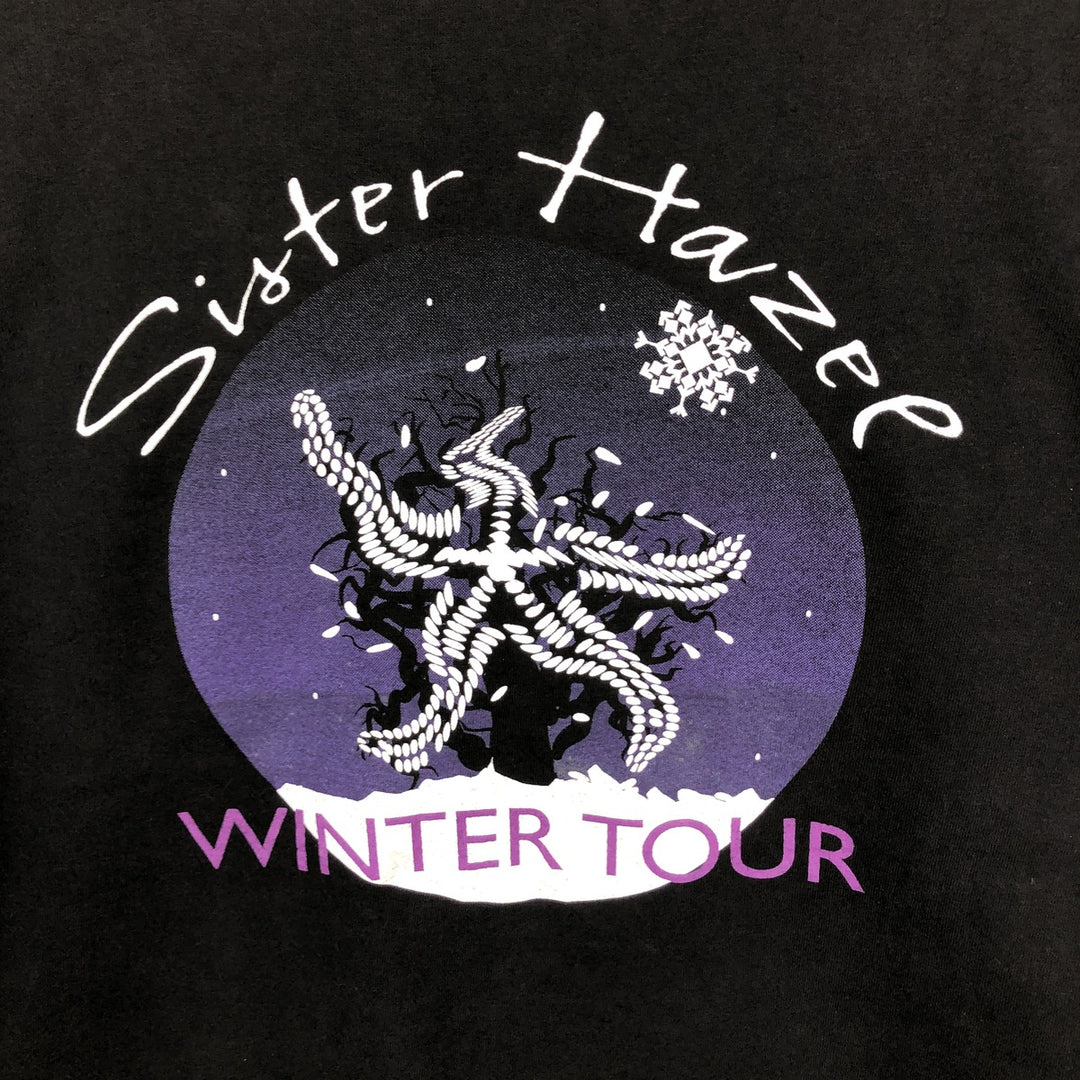 Hanes BEEFY-T SISTER HAZEL Long-Sleeve Band T-Shirt (USA Made, Men's XL equivalent) cotton black type Vintage Second Hand