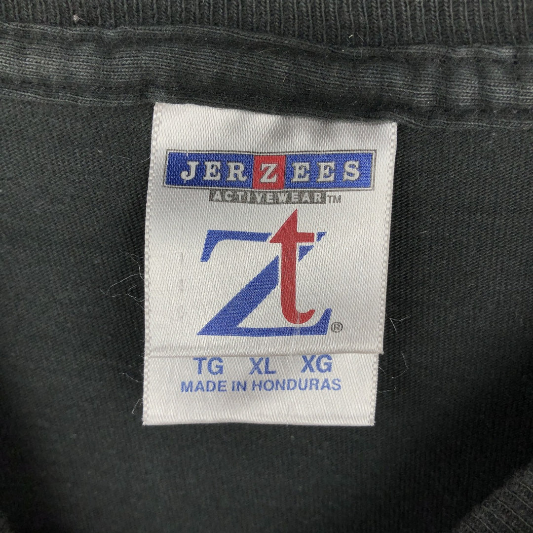 Jerzees Fire Pattern Long-Sleeve T-Shirt (Men's XL equivalent) cotton black type Vintage Second Hand