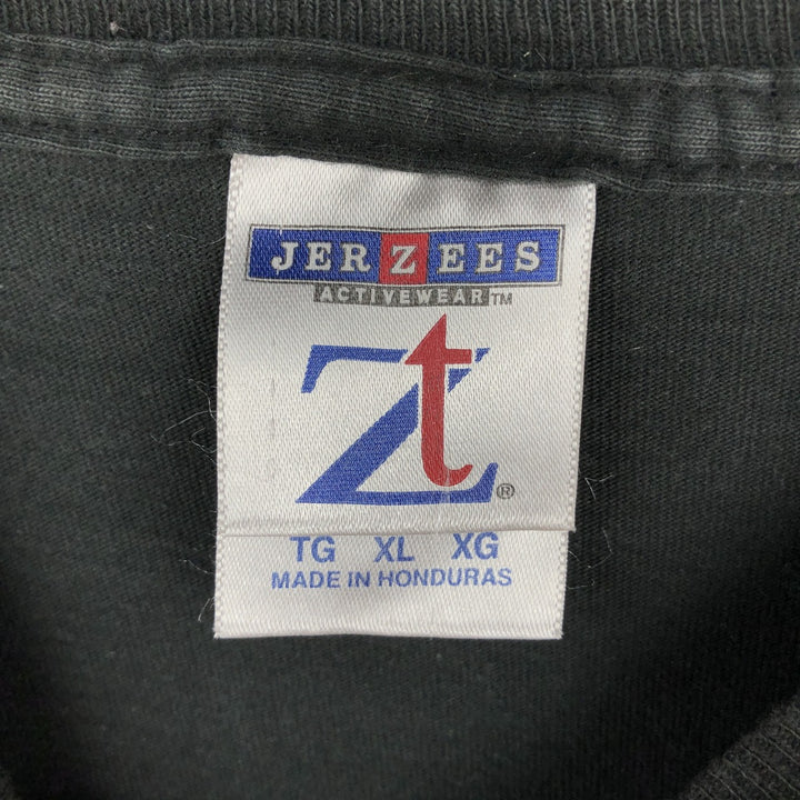 Jerzees Fire Pattern Long-Sleeve T-Shirt (Men's XL equivalent) cotton black type Vintage Second Hand