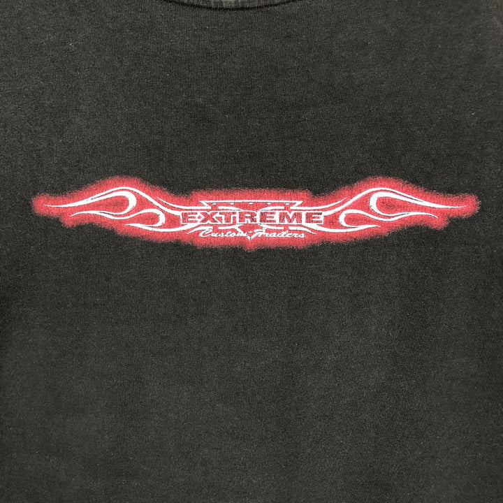 Jerzees Fire Pattern Long-Sleeve T-Shirt (Men's XL equivalent) cotton black type Vintage Second Hand