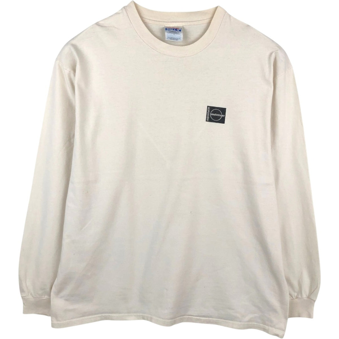 90'S Hanes BEEFY-T Leopard Pattern Long-Sleeve T-Shirt, Made in USA, Men's XL (approx.) Vintage cotton white type Vintage Second Hand