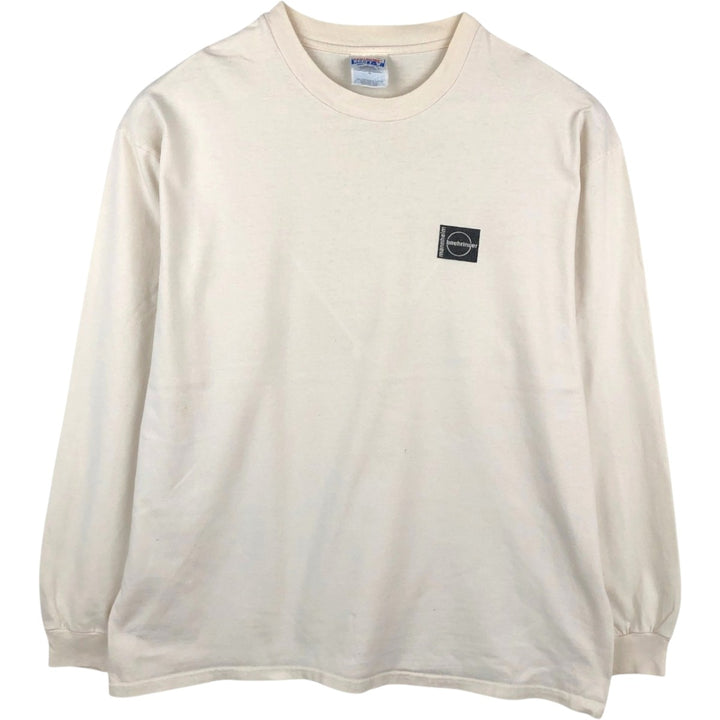 90'S Hanes BEEFY-T Leopard Pattern Long-Sleeve T-Shirt, Made in USA, Men's XL (approx.) Vintage cotton white type Vintage Second Hand