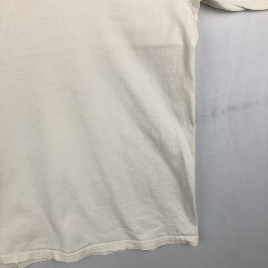 90'S Hanes BEEFY-T Leopard Pattern Long-Sleeve T-Shirt, Made in USA, Men's XL (approx.) Vintage cotton white type Vintage Second Hand