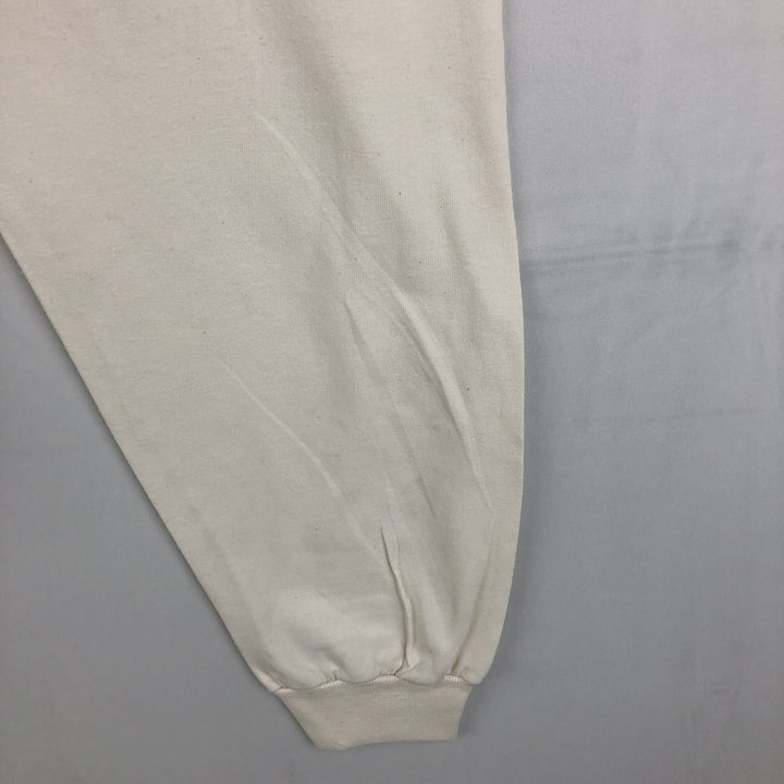 90'S Hanes BEEFY-T Leopard Pattern Long-Sleeve T-Shirt, Made in USA, Men's XL (approx.) Vintage cotton white type Vintage Second Hand