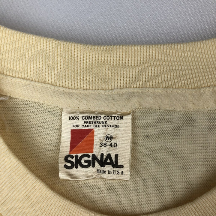 80'S SIGNAL Leopard Pattern Long-Sleeve T-Shirt, Made in USA, Men's Size M (Equivalent), Vintage cotton unbleached Vintage Second Hand