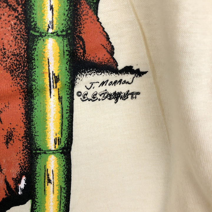 80'S SIGNAL Leopard Pattern Long-Sleeve T-Shirt, Made in USA, Men's Size M (Equivalent), Vintage cotton unbleached Vintage Second Hand