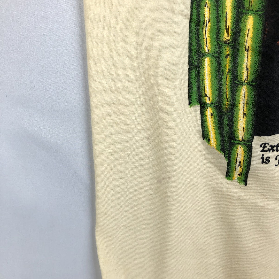 80'S SIGNAL Leopard Pattern Long-Sleeve T-Shirt, Made in USA, Men's Size M (Equivalent), Vintage cotton unbleached Vintage Second Hand