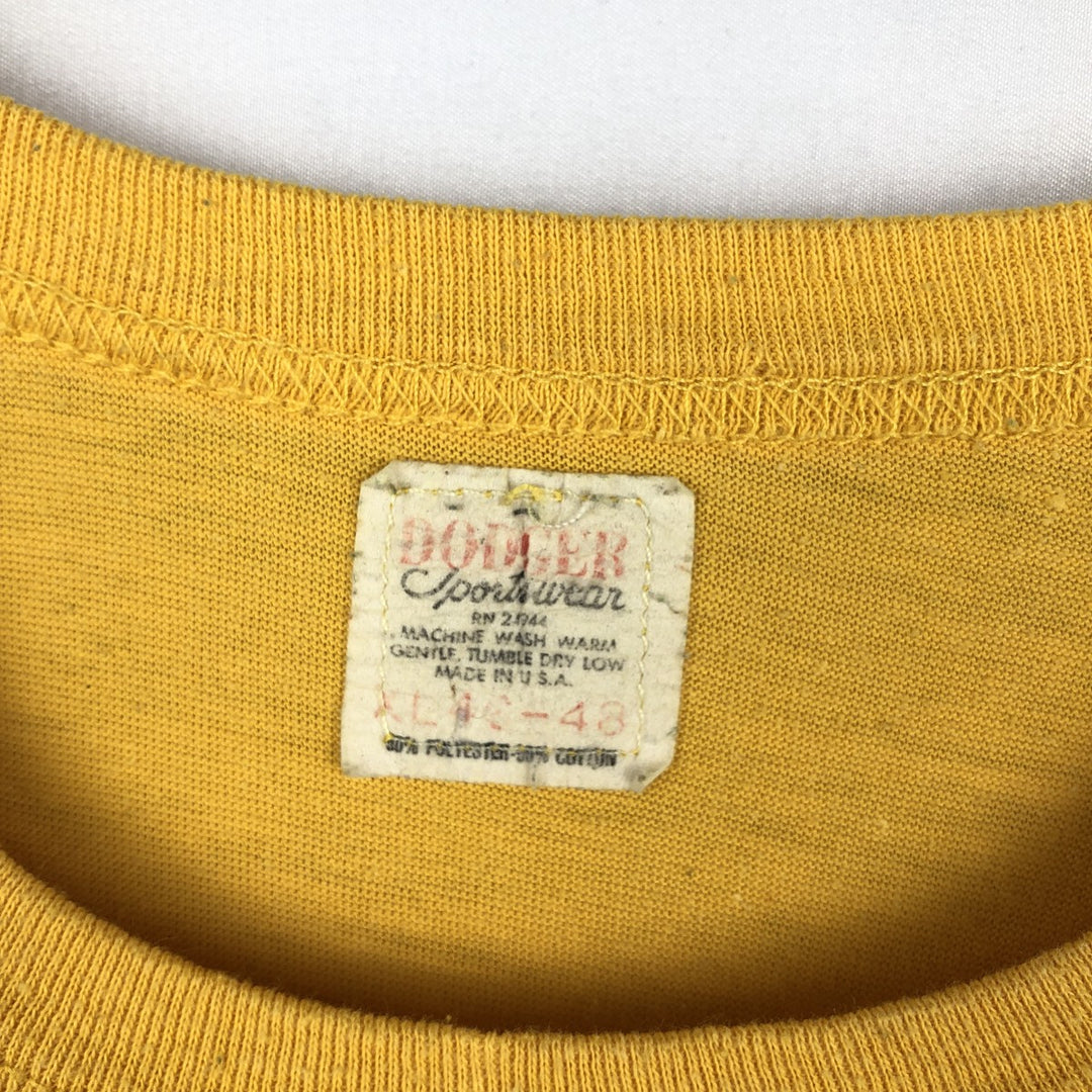 DODOGER Long-Sleeve T-Shirt, Made in USA, Men's XL Equivalent cotton yellow type Vintage Second Hand