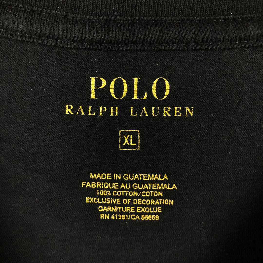 Ralph Lauren POLO RALPH LAUREN Large Logo Long-Sleeve T-Shirt (Men's XL equivalent) cotton black type Vintage Second Hand