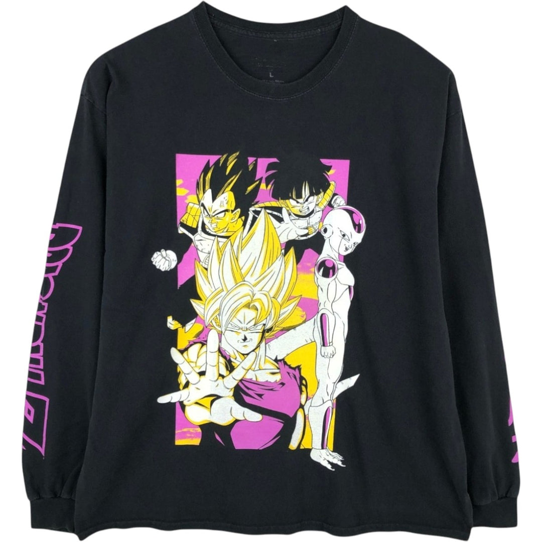 DRAGONBALL Z Dragon Ball Z Character Print Long Sleeve T-Shirt, Men's Size L unclear black type Vintage Second Hand