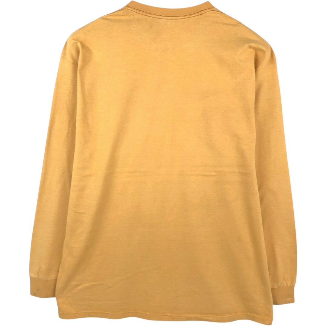 90'S Timberland Long-Sleeve T-Shirt, Made in USA, Men's Size M (Equivalent), Vintage cotton orange type Vintage Second Hand