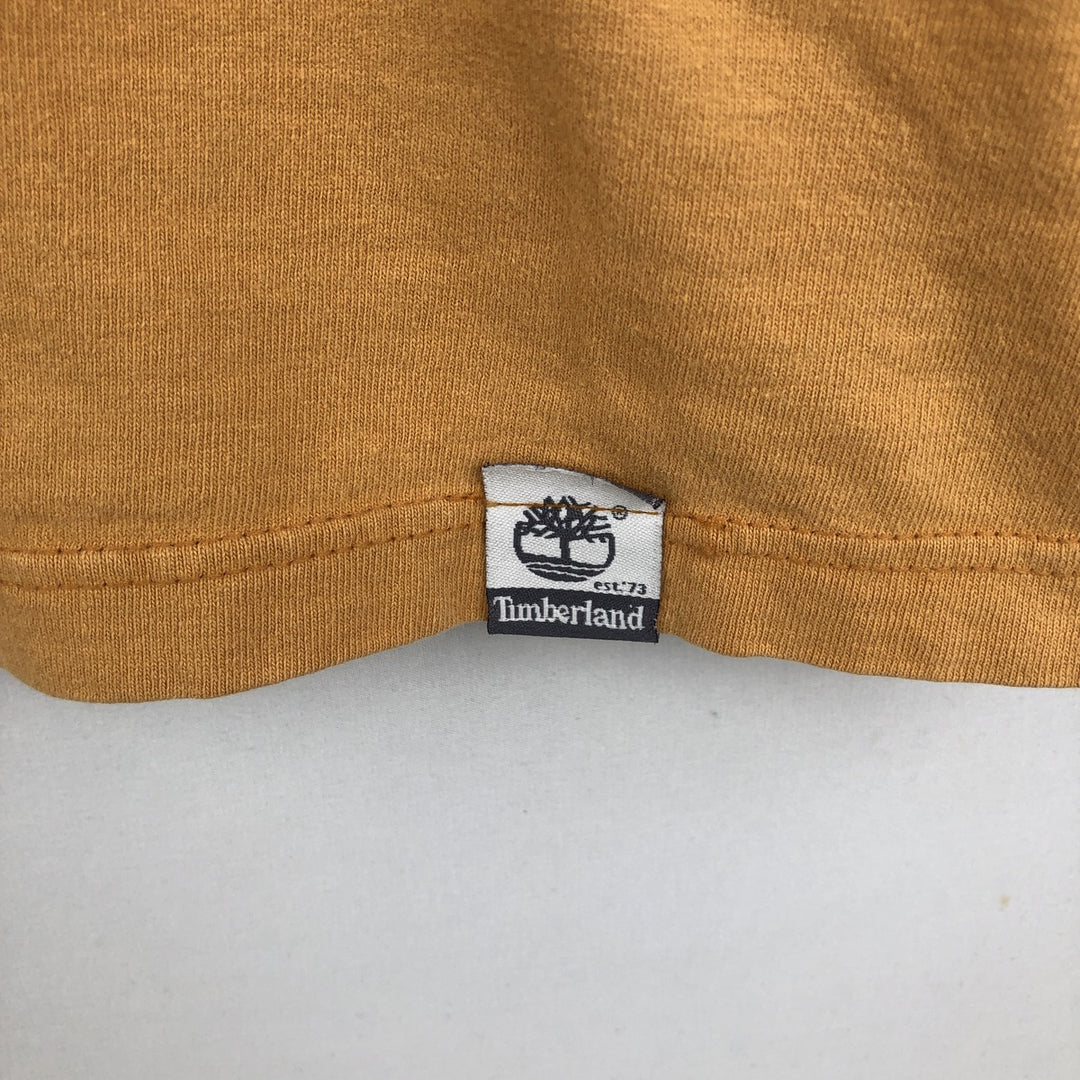 90'S Timberland Long-Sleeve T-Shirt, Made in USA, Men's Size M (Equivalent), Vintage cotton orange type Vintage Second Hand