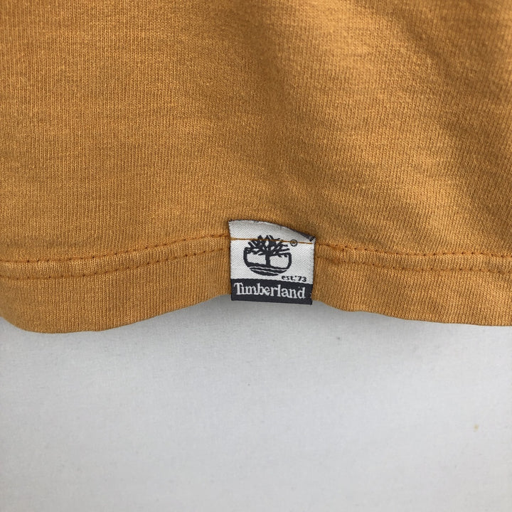 90'S Timberland Long-Sleeve T-Shirt, Made in USA, Men's Size M (Equivalent), Vintage cotton orange type Vintage Second Hand