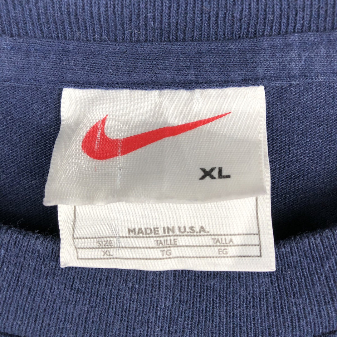90'S Nike Center Logo Long-Sleeve T-Shirt, Made in USA, Men's XL (approx.), Vintage cotton navy blue type Vintage Second Hand