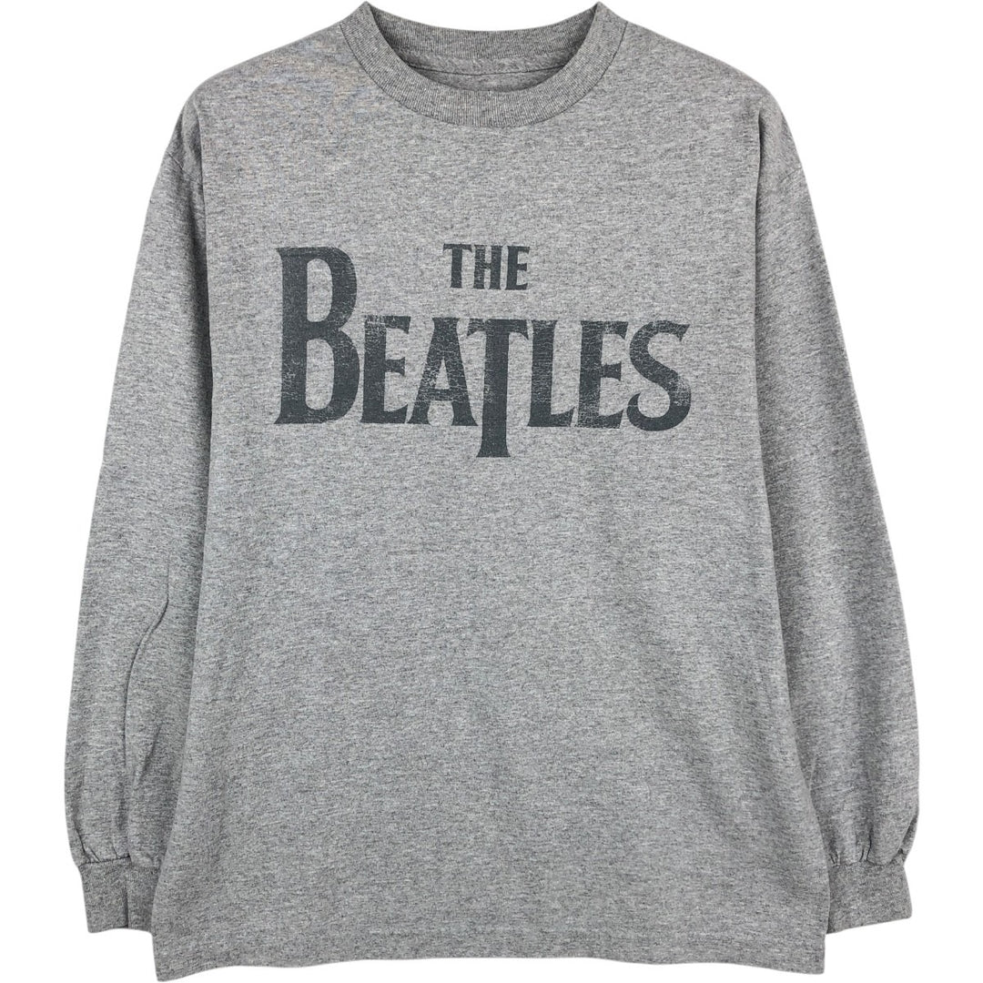 THE BEATLES Long Sleeve T-Shirt, Men's Size M cotton gray type Vintage Second Hand