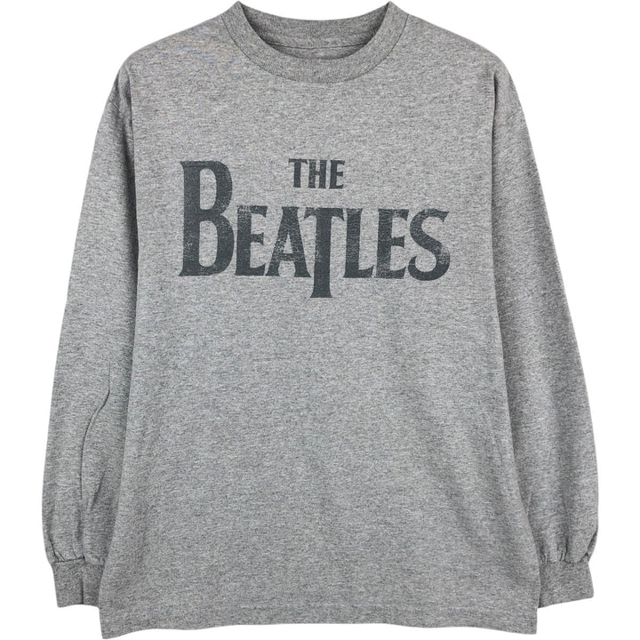 THE BEATLES Long Sleeve T-Shirt, Men's Size M cotton gray type Vintage Second Hand