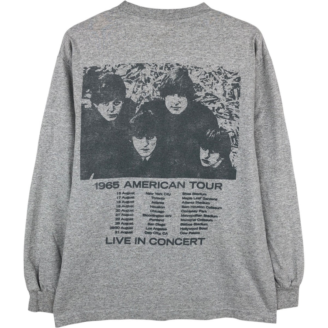 THE BEATLES Long Sleeve T-Shirt, Men's Size M cotton gray type Vintage Second Hand