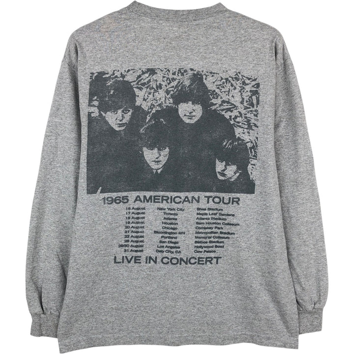 THE BEATLES Long Sleeve T-Shirt, Men's Size M cotton gray type Vintage Second Hand