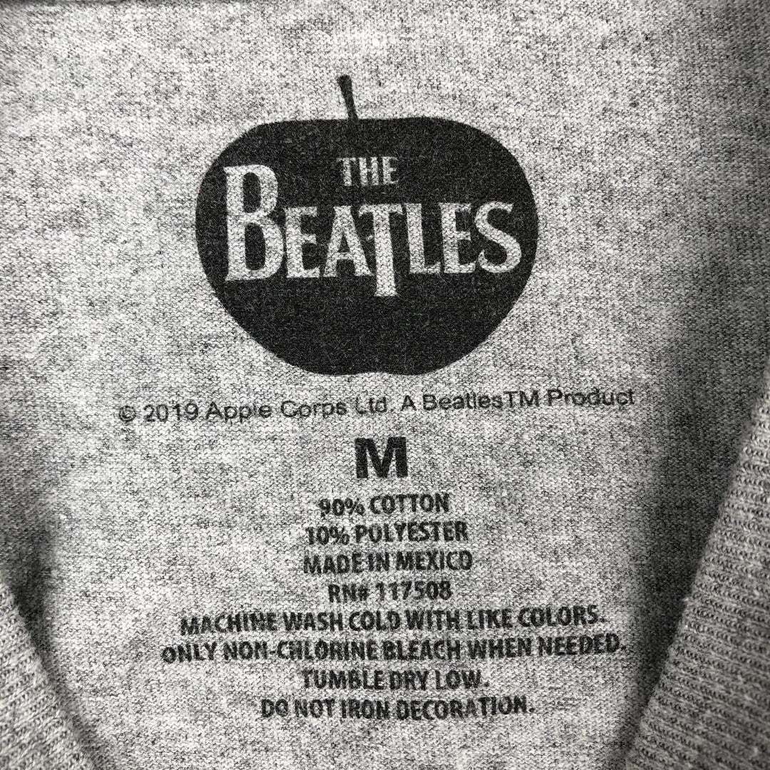 THE BEATLES Long Sleeve T-Shirt, Men's Size M cotton gray type Vintage Second Hand