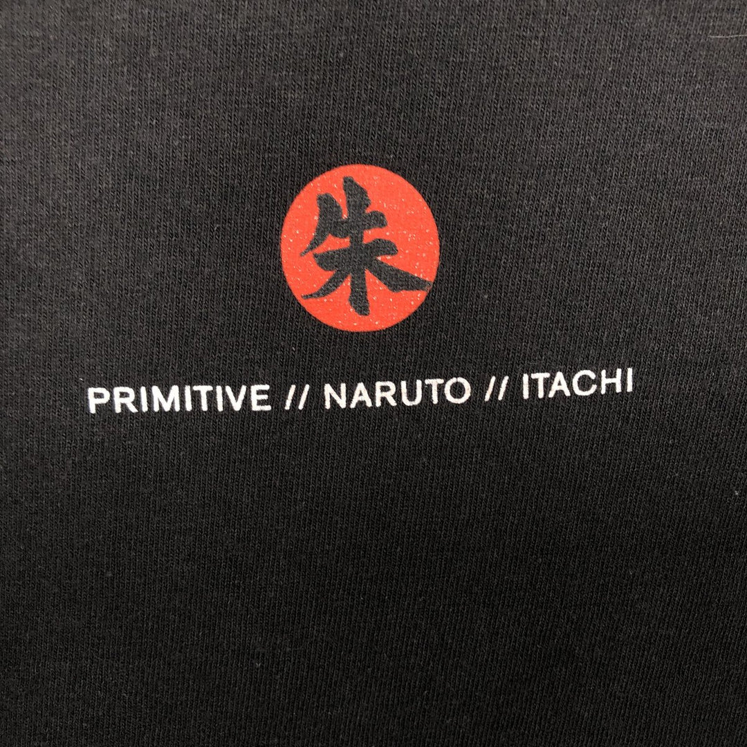 PRIMITIVE NARUTO SHIPPUDEN Uchiha Itachi Anime Character Print Long-Sleeve T-Shirt (Men's Size L) cotton black type Vintage Second Hand