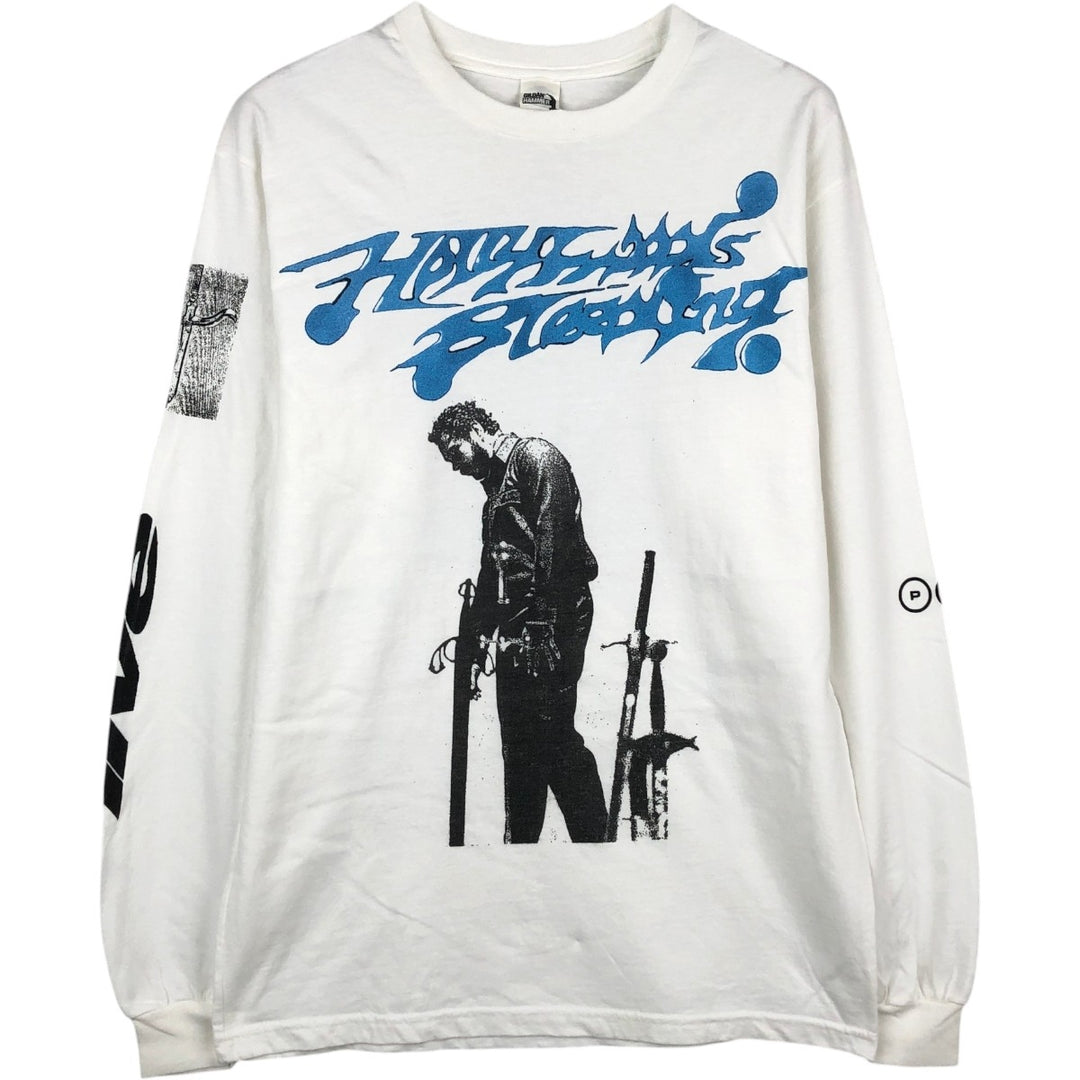 Gildan Hammer Post Malone Long-Sleeve Wrap T-Shirt (Men's Size M) cotton white type Vintage Second Hand