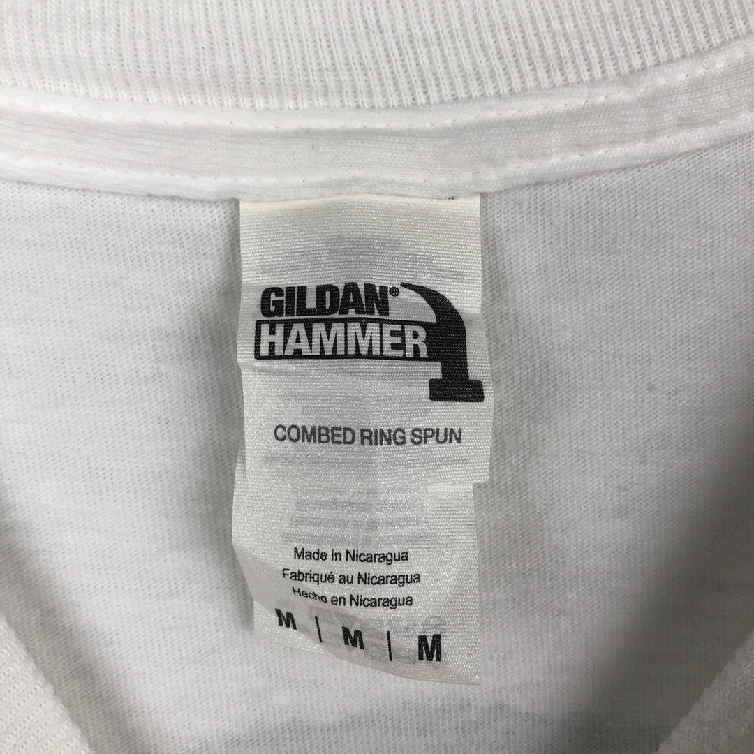 Gildan Hammer Post Malone Long-Sleeve Wrap T-Shirt (Men's Size M) cotton white type Vintage Second Hand