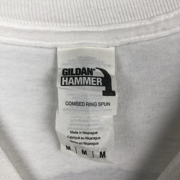 Gildan Hammer Post Malone Long-Sleeve Wrap T-Shirt (Men's Size M) cotton white type Vintage Second Hand
