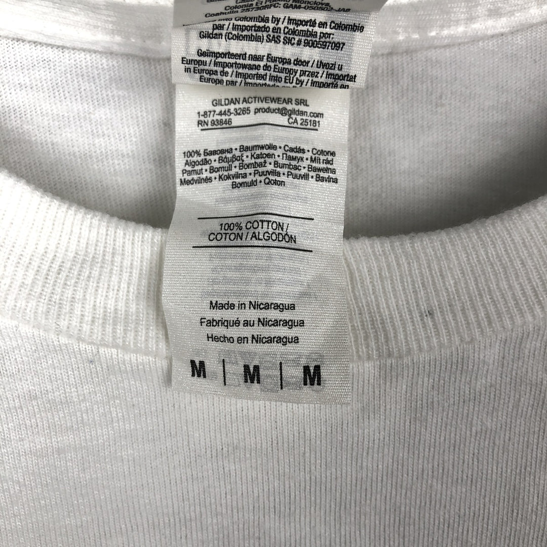 Gildan Hammer Post Malone Long-Sleeve Wrap T-Shirt (Men's Size M) cotton white type Vintage Second Hand