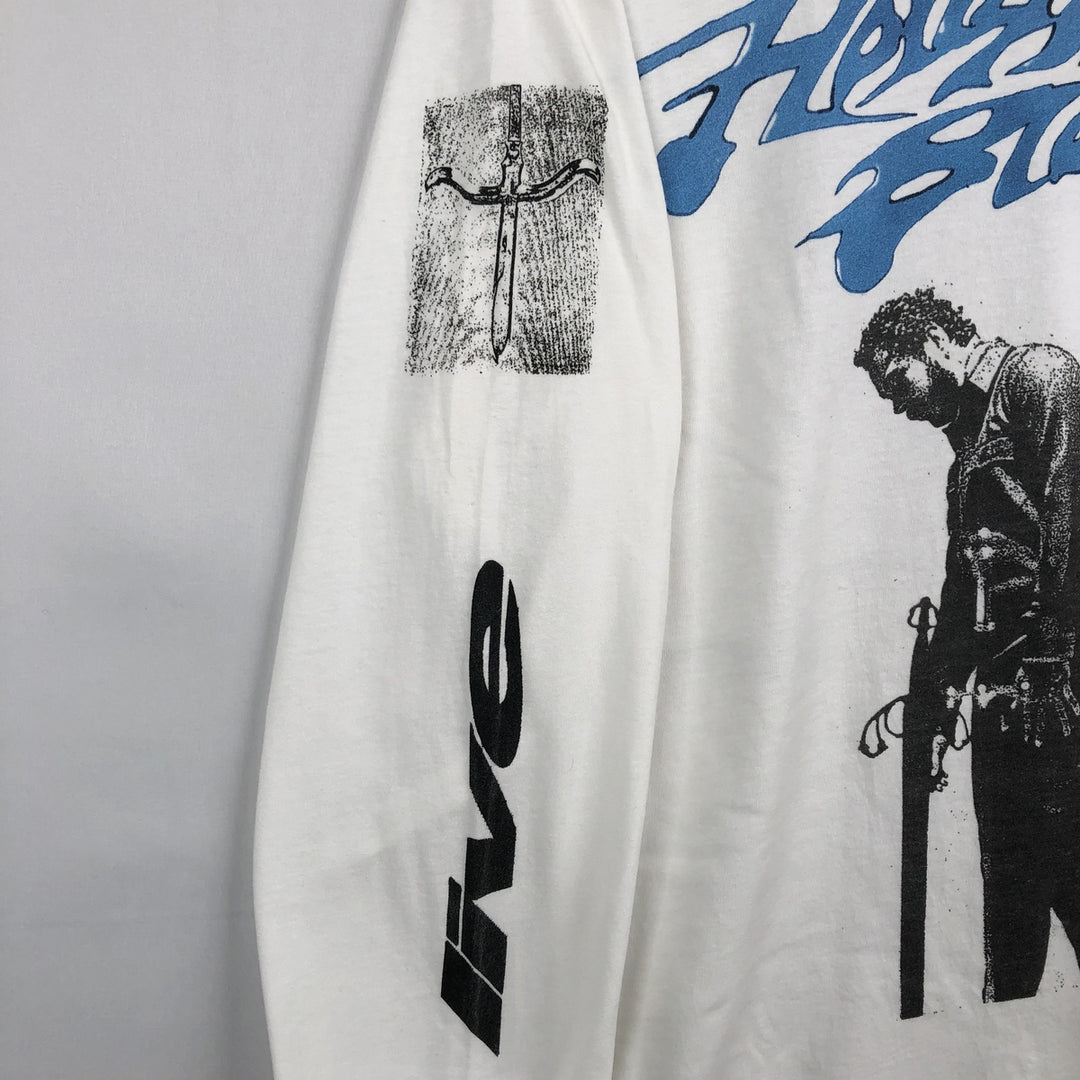 Gildan Hammer Post Malone Long-Sleeve Wrap T-Shirt (Men's Size M) cotton white type Vintage Second Hand
