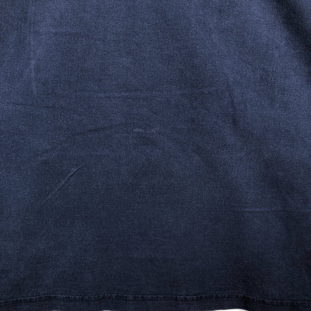 90s-era Nike V-neck long-sleeve t-shirt with center logo, men's size XL equivalent, vintage. cotton navy blue type Vintage Second Hand