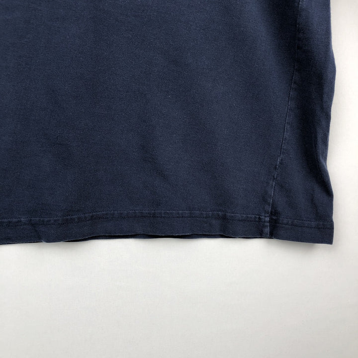 90s-era Nike V-neck long-sleeve t-shirt with center logo, men's size XL equivalent, vintage. cotton navy blue type Vintage Second Hand