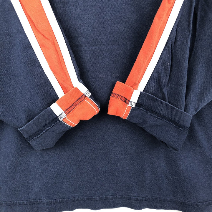 90s-era Nike V-neck long-sleeve t-shirt with center logo, men's size XL equivalent, vintage. cotton navy blue type Vintage Second Hand
