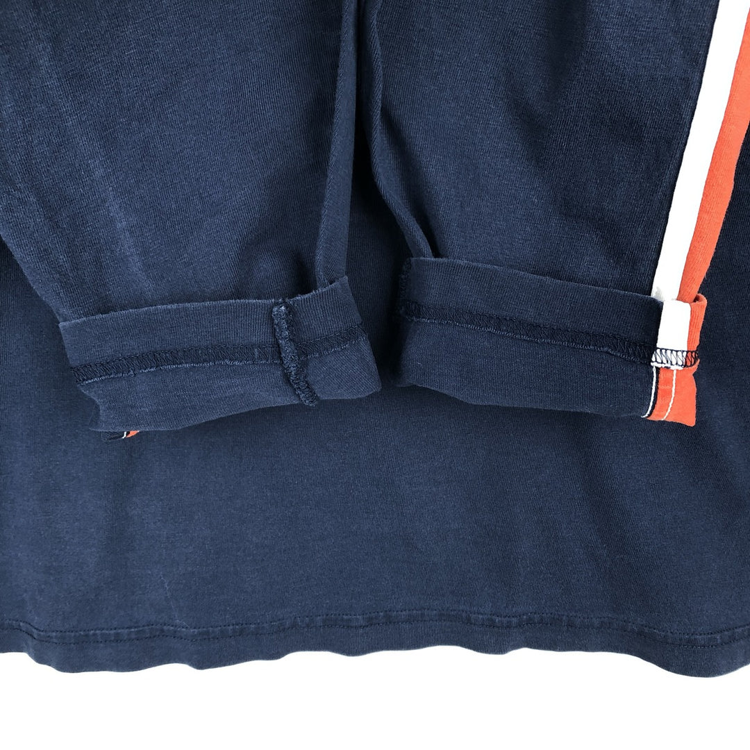 90s-era Nike V-neck long-sleeve t-shirt with center logo, men's size XL equivalent, vintage. cotton navy blue type Vintage Second Hand