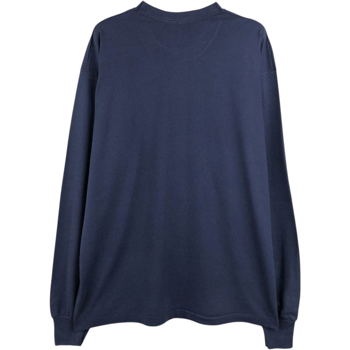 90'S Fruit of the Loom Best Long Sleeve T-Shirt, Made in USA, Men's XL, Vintage cotton navy blue type Vintage Second Hand