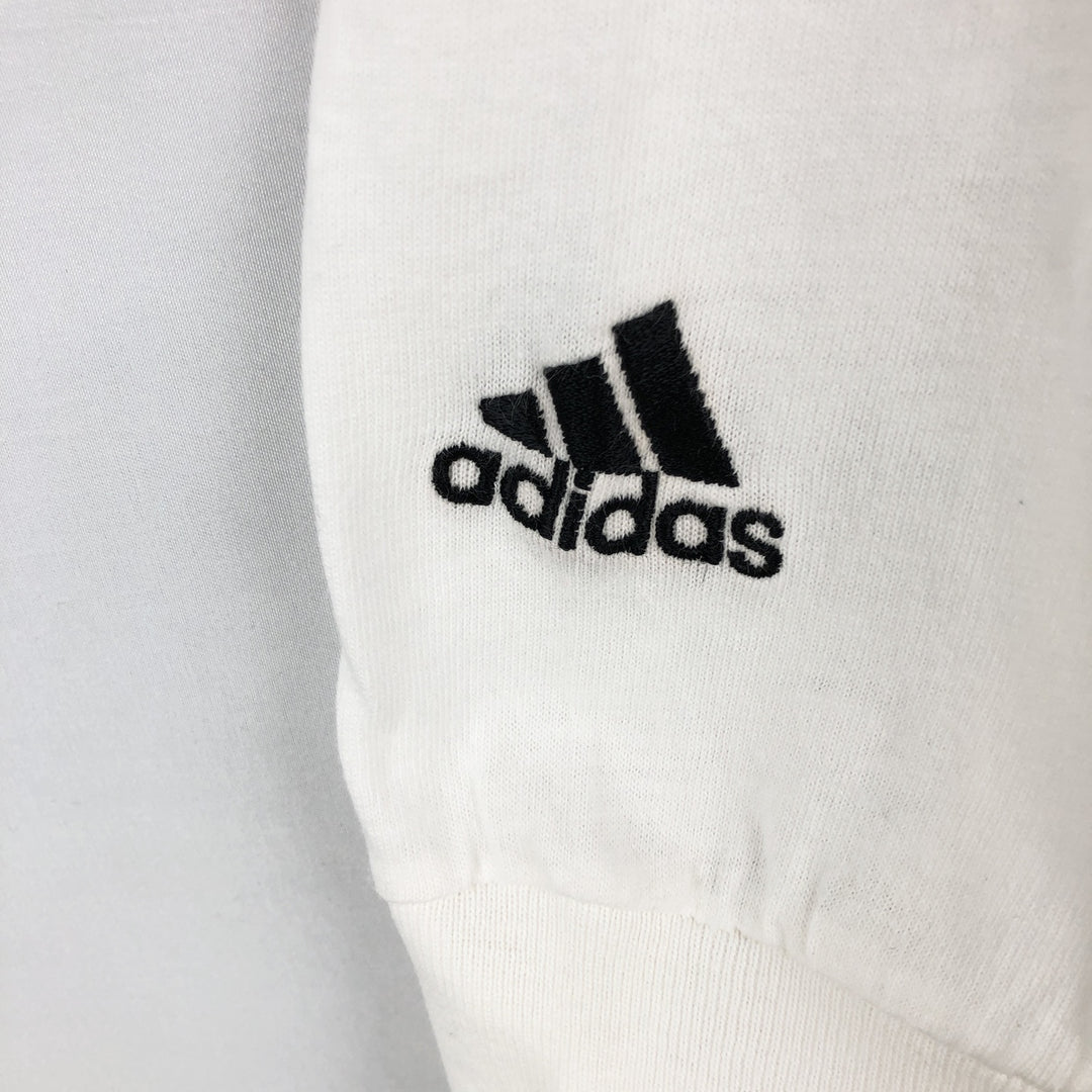 90s-00'S Adidas hooded long-sleeved t-shirt, made in USA, men's size XL equivalent, vintage. cotton white type Vintage Second Hand