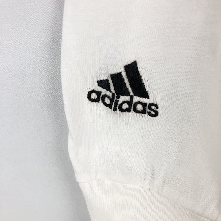 90s-00'S Adidas hooded long-sleeved t-shirt, made in USA, men's size XL equivalent, vintage. cotton white type Vintage Second Hand