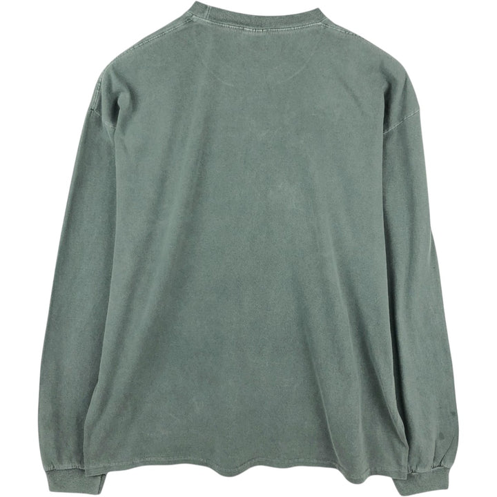 90'S Authentic Pigment Tabasco Long-Sleeve T-Shirt, Men's Size XL (Equivalent), Vintage cotton Khaki type Vintage Second Hand