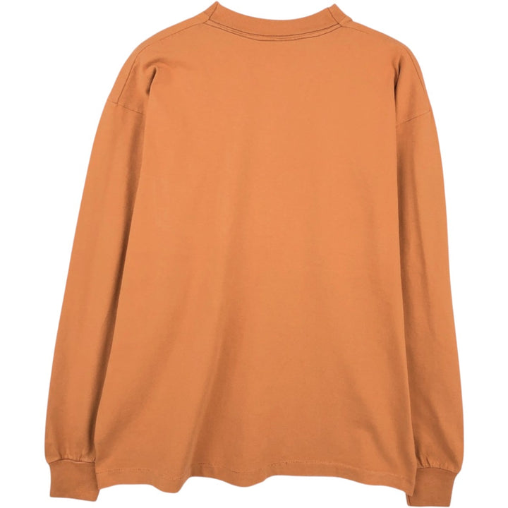 1980'S Fruit of the Loom Long-Sleeve T-Shirt, Made in USA, Men's Size XL (Equivalent), Vintage cotton orange type Vintage Second Hand
