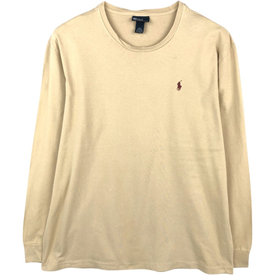 Ralph Lauren POLO by Ralph Lauren long-sleeved T-shirt, men's size L cotton Beige type Vintage Second Hand